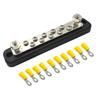 10 Position Screw Terminal Ground Distribution Block, Busbar Kit with Adhesive Ht Shrink   Terminals for Harsh Environments, Automotive,