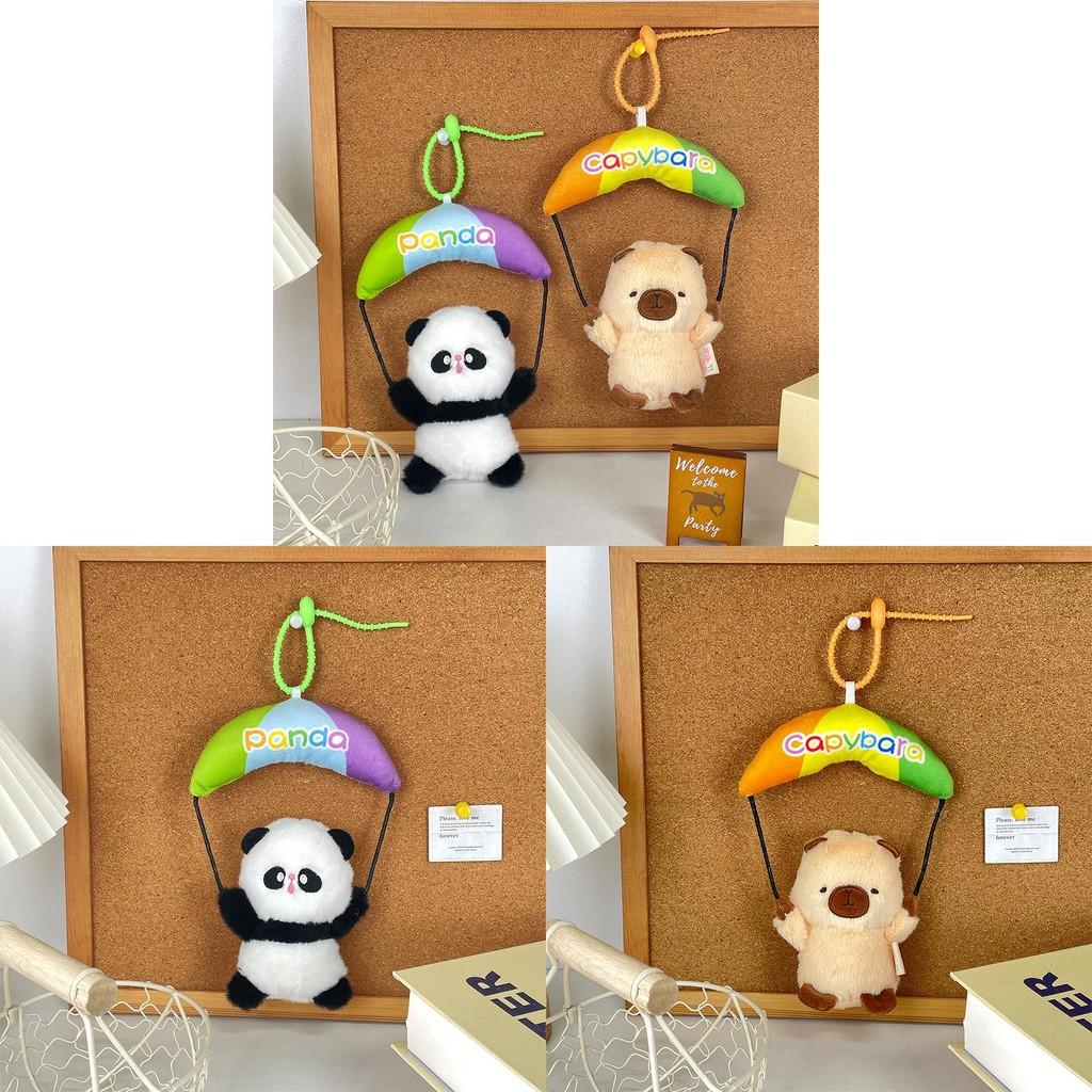 Parachute Panda Capybara Plush Animal Keychain Pendant Decoration Gift Kids