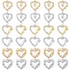 30Pcs 6 Styles Alloy Crystal Rhinestone Pendants Heart Charms for Mother's Day Mixed Color 18~21x17.5~21x3.5mm 5pcs/style