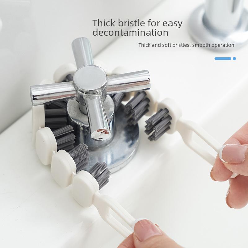   Flexible Cleaning Brush for Bathroom and Kitchen, Bendable Crevice Brush for Grout, Tiles, and Faucets    