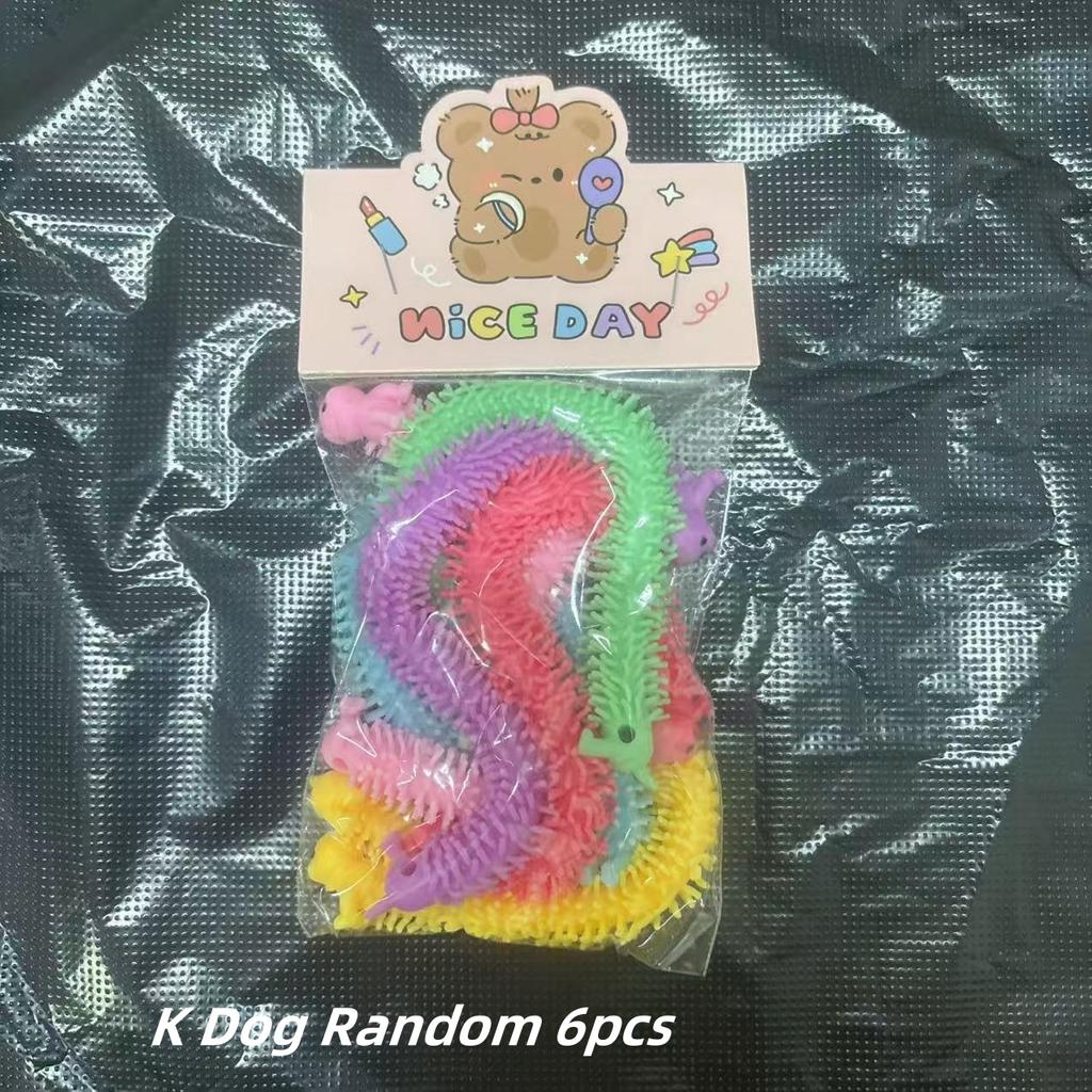 6 Pièces Jouets Fidget Vers à Tirer Licorne Drôle Ficelle Extensible Corde TPR Jouets Anti-Stress Ficelle Soulagement du Stress Jouet d'Évacuation Autisme