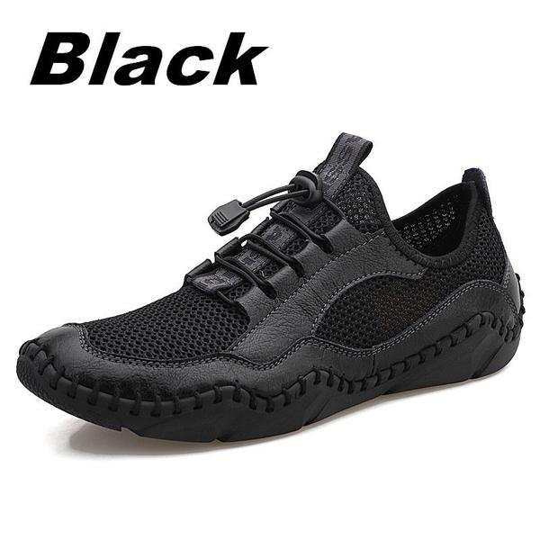 

Мужские повседневные лоферы без шнуровки из натуральной кожи премиум-класса, дышащая обувь на плоской подошве для вождения 38 чёрный