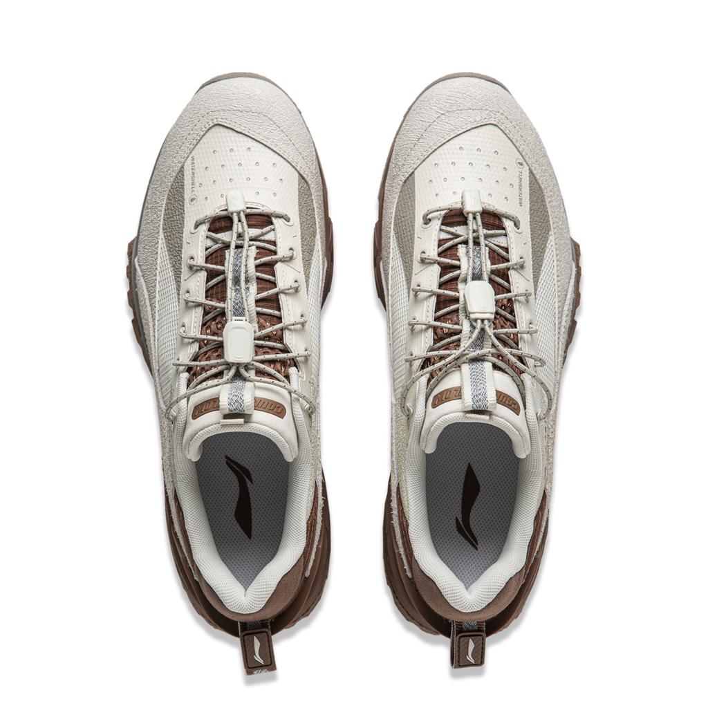 Li Ning CF Su Series Outdoor Pro Comfortable Versatile Shock Absorbing Waterproof Low Top Casual Shoes Men Sneaker Gray Brown AGLU151-1