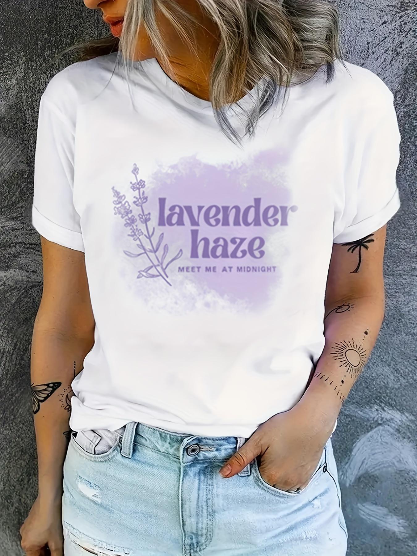 

Футболка с круглым вырезом и принтом в виде фиолетовых букв, на весну и лето, повседневная спортивная футболка с короткими рукавами, женская одежда XXL