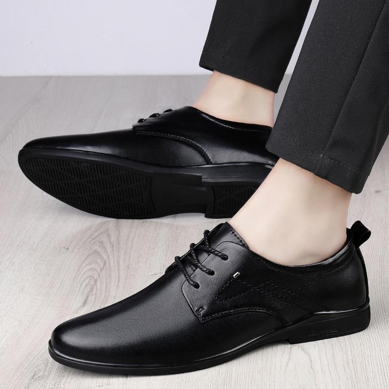 

Деловое платье профессиональная работа универсальная обувь простая шнуровка первый слой коровья кожа резиновая нескользящая подошва большой размер кожаная обувь 45