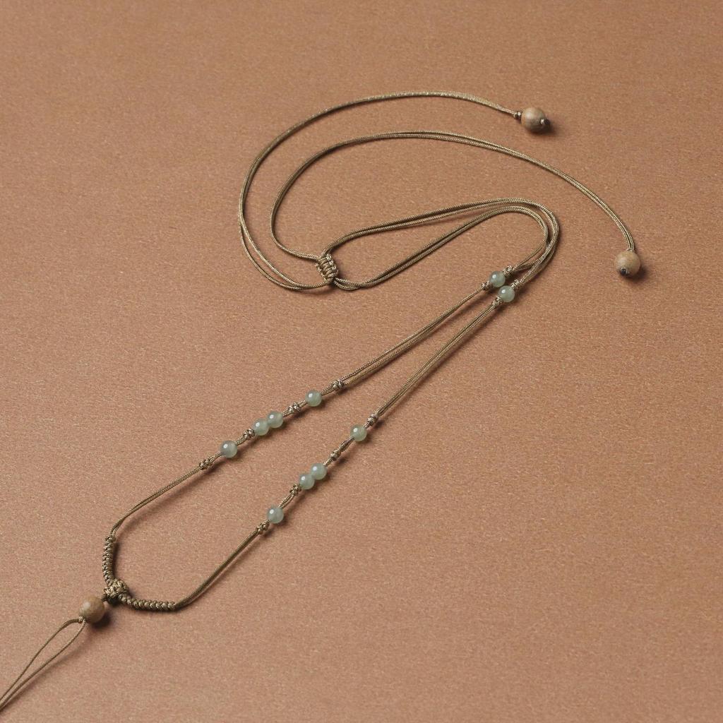 Exquisite Handwoven Hetian Jade Fashion Lanyard