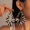 Exaggerated Contrasting Color Fabric Wrapped with Irregular Geometric Earrings, Elegant High-end Earrings for Women