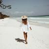 Beach Bikini Cover Up Shirt Lapel Flared Long Sleeve Single Breasted Swimsuit Coat Hollow Out Women Mid-length Shirt