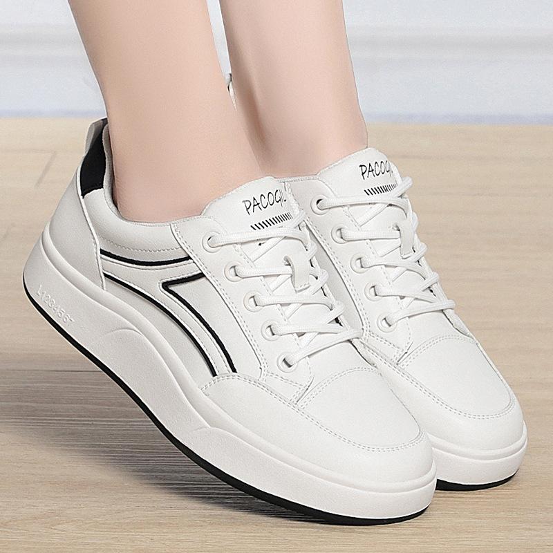 Miękkie Skórzane Sneakersy Damskie, Miękka Podeszwa, Nowe Buty Wiosenne i Jesienne, Lekkie Skórzane Sportowe Buty Casualowe
