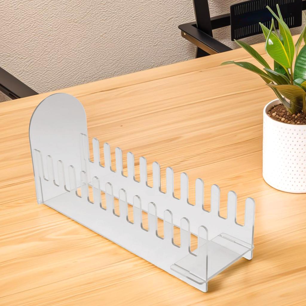 Clear and Black Acrylic 12 Position Card Display Stand with Sleek Modern Design for Greeting Cards and Postcards