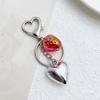 Elegant Strawberry Heart Key Chain Adornment Stylish Keyring Pendant Fashionable Bag Charm Jewelry for Women and Girls
