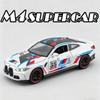 1:32 M4 GT500 Modelli Supercar Giocattoli Metallo Pressofuso Simulazione Auto Sportive Suono Luci Porte Apribili Tira Indietro Ornamento da Ufficio Modelli