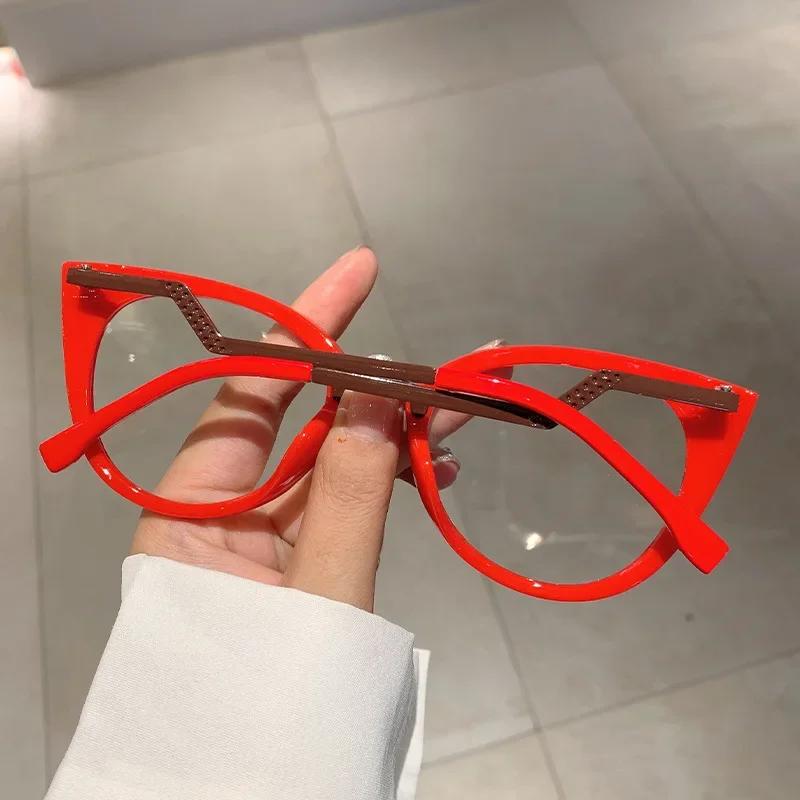 Vintage Cat Eye Glasses Anti Blue Light Ladies Women Luxury Eyewear Brand Designer Big Frame Eye Protection Reading Glasses