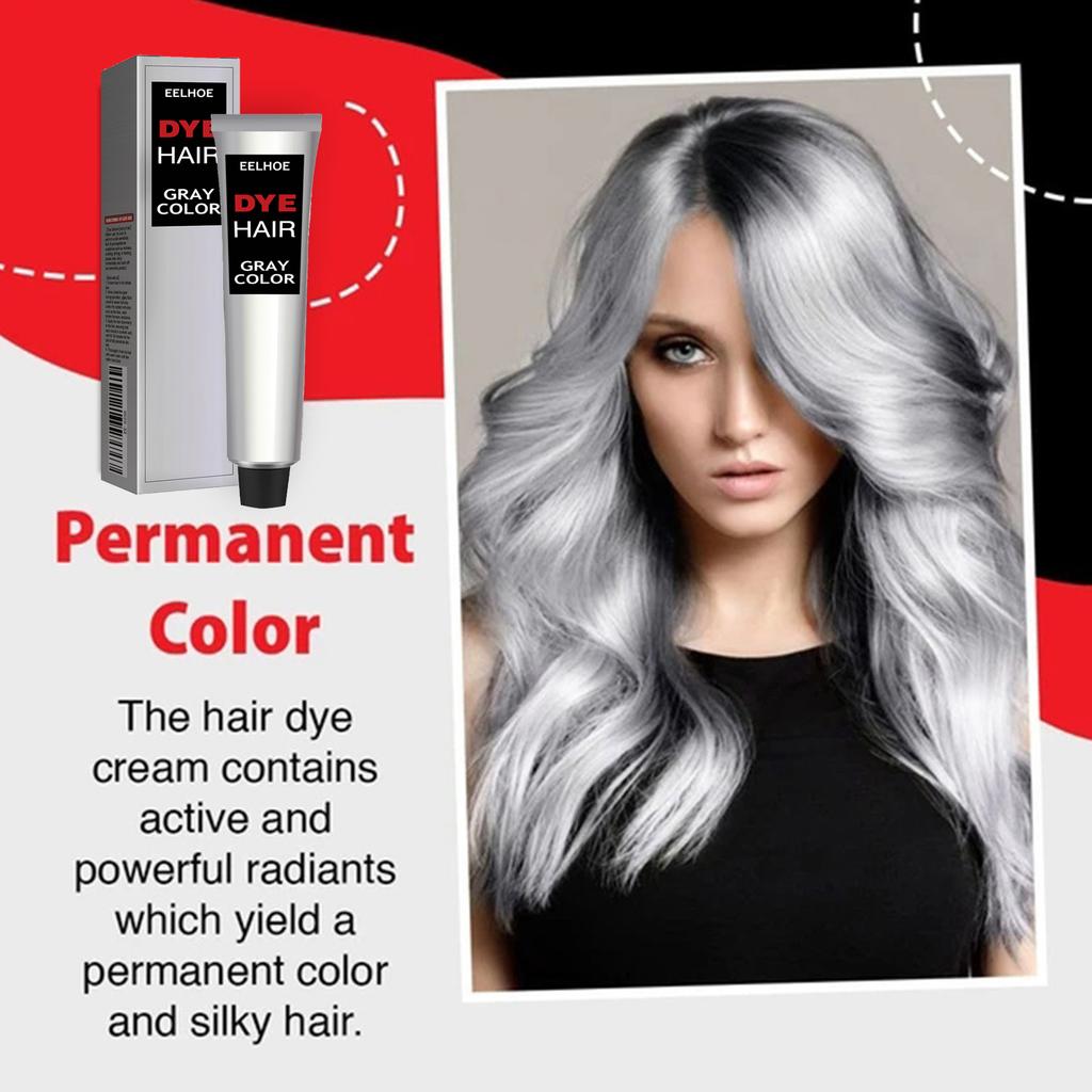 EELHOE Hairdressing Agent Grandma Gray Hair Hairdressing Agent Trendy Hairdressing Cream Easy to Color Hair Care Long-lasting Mild No Damage to Hair