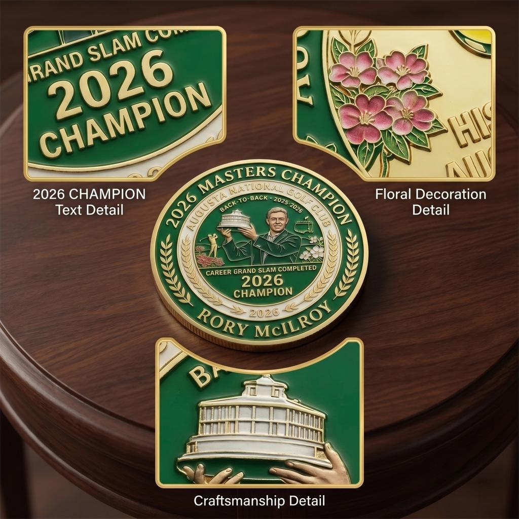 --Commemorative Coin, Augusta -Golf Club Career -Slam Collector’s Item, Perfect Golf Fan Gift