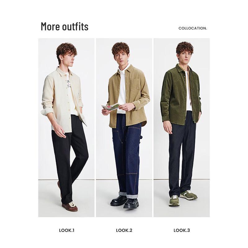 Navigare Men's Autumn Corduroy Long-Sleeve Casual Shirt