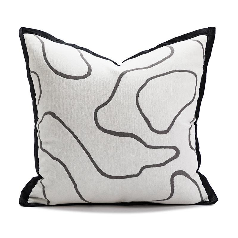 Nordic Simple Black and White Pillow Case Living Room Sofa Pillow Model Room Hotel B&B Home Cushion
