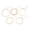 45783 Pcs/Set Women Stacking Bracelet Set Retro Hip Hop Style Snake Bone Chain Different Hollow Chain Adjustable Golden