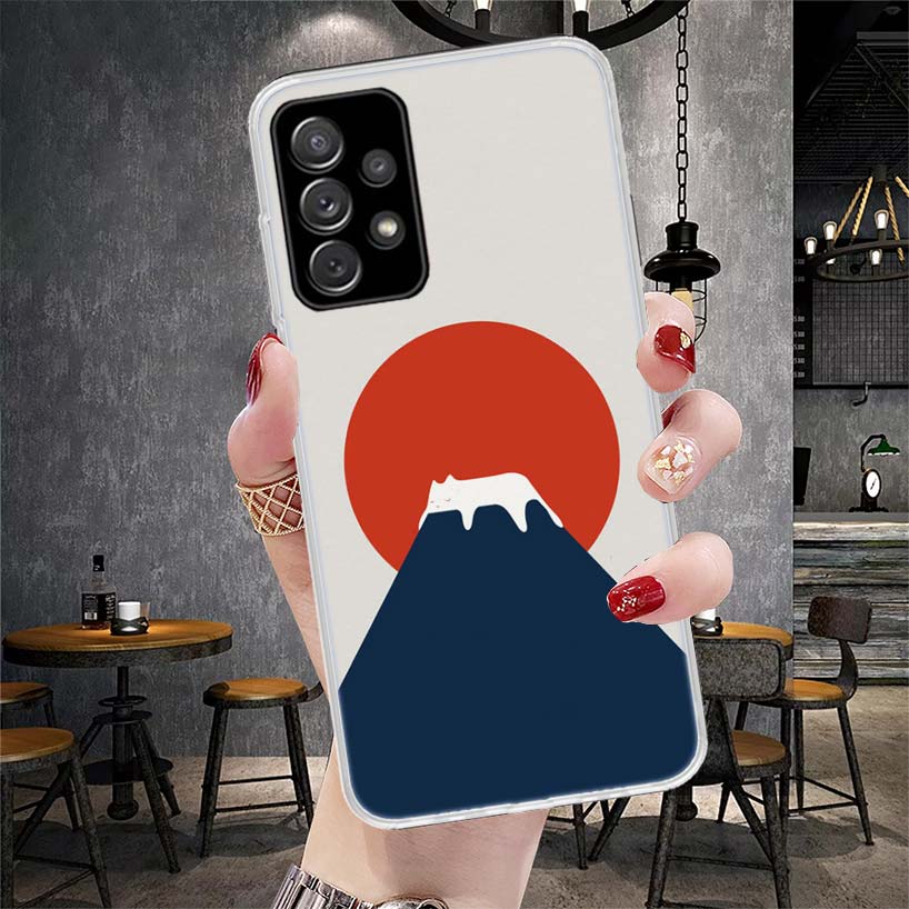Art Cat Mount Fuji Japan Soft Phone Case For Samsung Galaxy S22 S23 S24 S25 Edge S26 Ultra S20 FE S21 Plus + Fundas Coque Galaxy