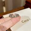 S925 Stylish Silver Ring With Colorful Gemstone Accents And Eyecatching Shape Geometric