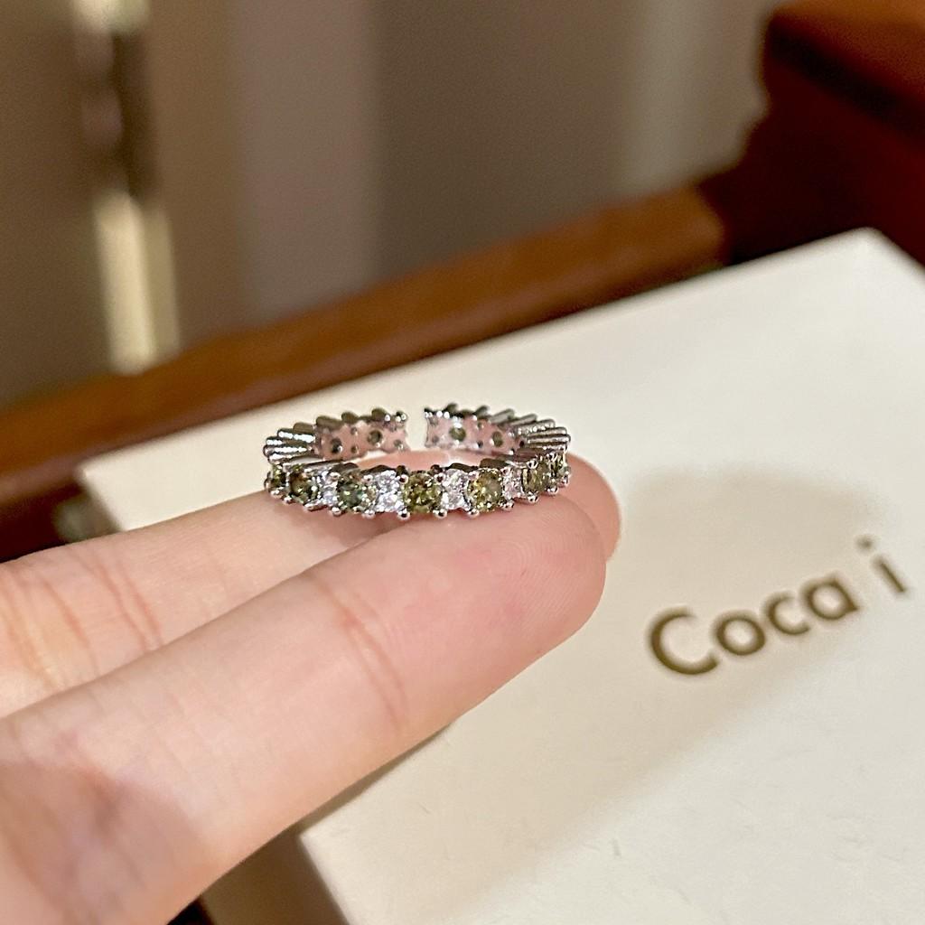 S925 Stylish Silver Ring With Colorful Gemstone Accents And Eyecatching Shape Geometric