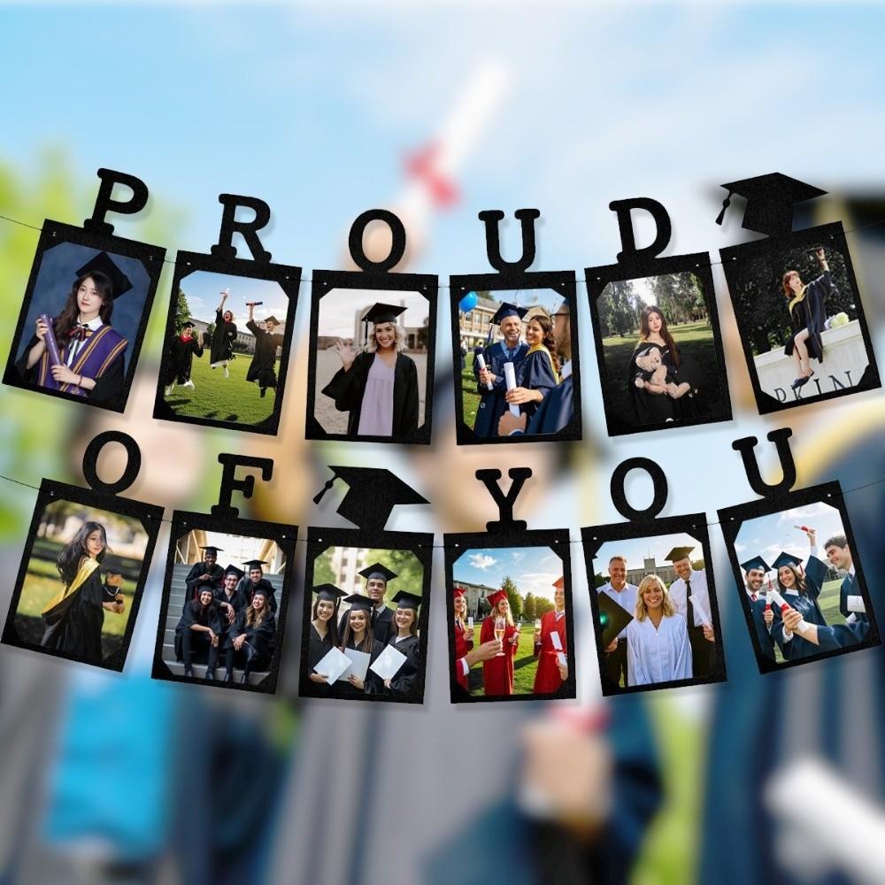 Celebrate Congrats Grad Banner 12th Grade Photo Frame Hanging Flag Graduation Ceremony
