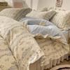 French Pure Cotton Bedding Four-piece Set Skin-friendly Comfortable Breathable Bed Sheet Quilt Cover Pillowcase