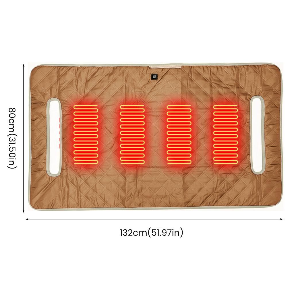 4-Zones Heated Seat Cushion For Golf Cart Electric Warming Seat Towel Blanket USB Rechargeable Heated Blanket Easy to Clean