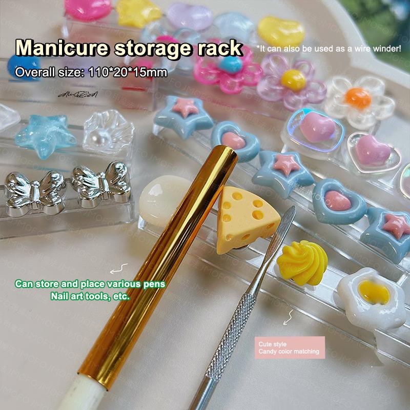 Cartoon Nail Brush Holder Stand for Salon Pen Rack Accessory Manicure Tool Organizer Nail Art Brush Holder Carrier Storage