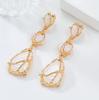 Long Geometric Colorblock Resin Drop Earrings for Women