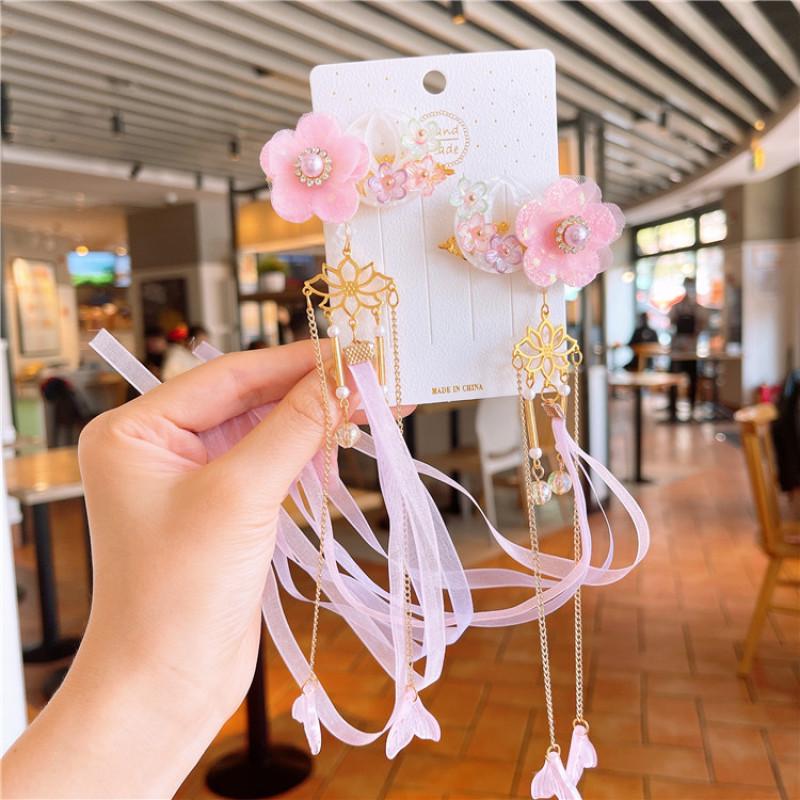 Antyczna zawieszka z frędzlami, spinka do włosów, akcesoria dziewczęce