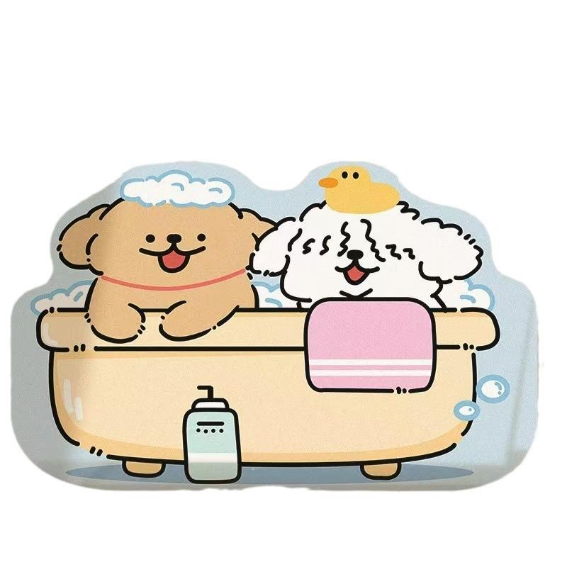 Modern Minimalist Cartoon Bathroom Mat With Water Absorbent Silicon Diatom Mud For Shower Floor Flooring