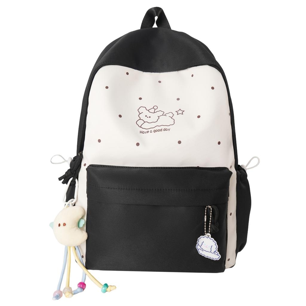 Winter New High-Value Polka Dot Color-Block Lightweight Student Backpack for Girls and Boys