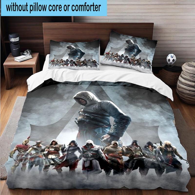 1PC Assass Warrior 3pcs Bedding,Including 1pc Duvet Cover And 2pcs Pillowcases Perfect for Christmas,Ideal for Bedroom, Dormitory
