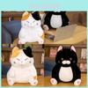 Adorable Amuse Style Fortune Cat Plush Toy Short-haired Black And White Cat, Pp Cotton, 28cm/11.0in