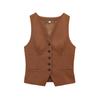 2025 Spring V-Neck Sleeveless Vest Top + A-Line Midi Skirt: European & American Style