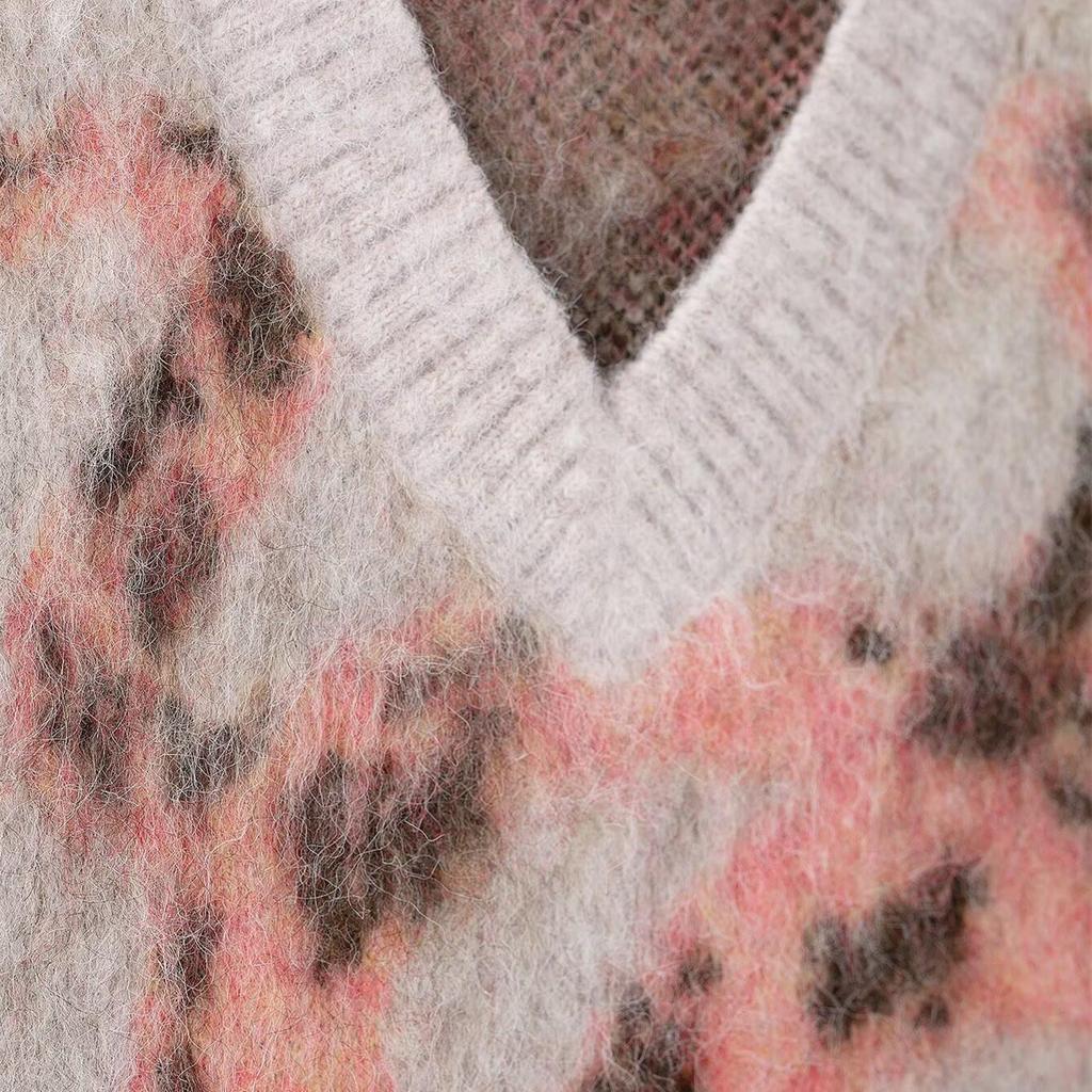 Spring 2025 Women's Brushed Jacquard Knit Vest - Simple & Elegant