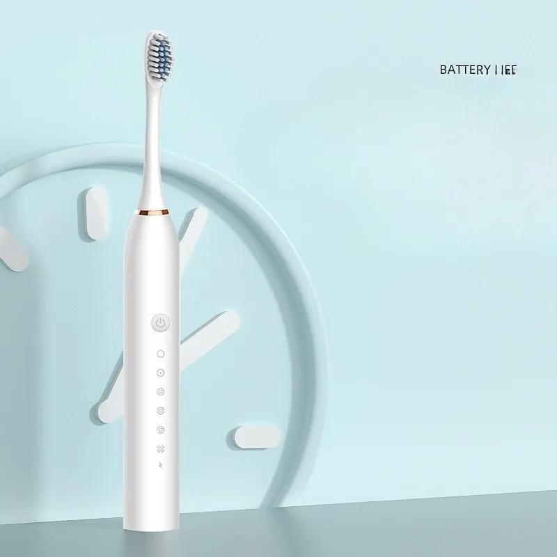 Escova de Dentes Ultrassônica Elétrica Seis Modos de Velocidade Casa Cabelo Macio Carregamento USB Impermeável Limpador de Dentes para Adultos