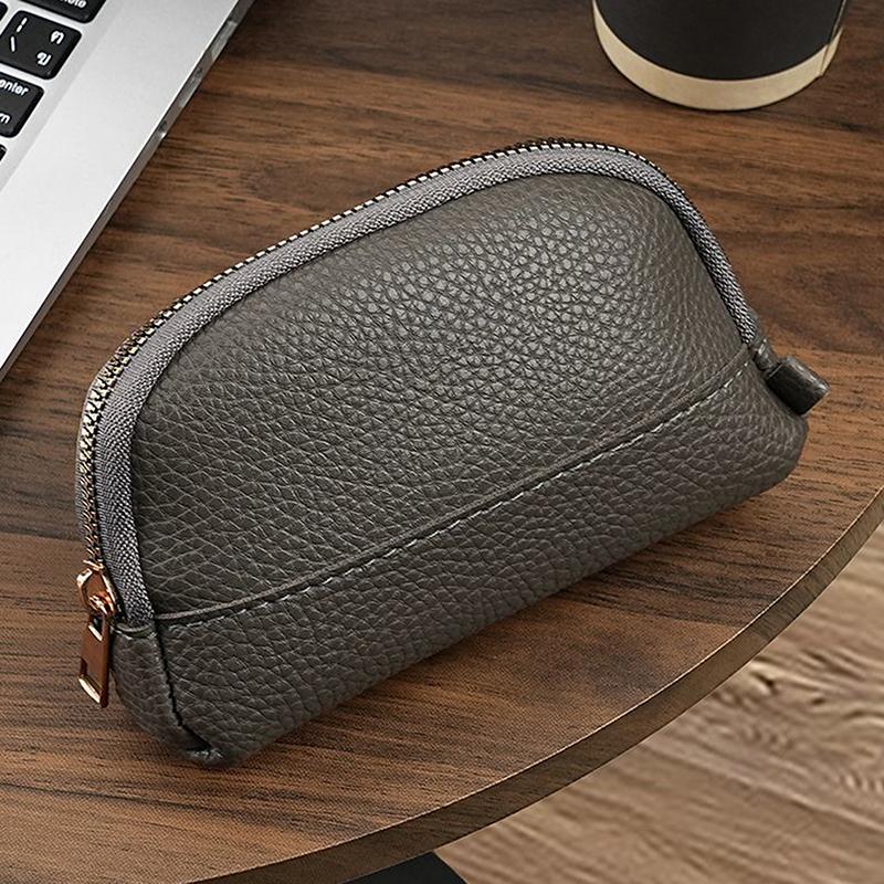 Vintage Coin Purse Solid Color Minimalism Key Bag Lipstick Earphone Storage Bag Daily Portable Zipper Clutch Bag Small Wallet