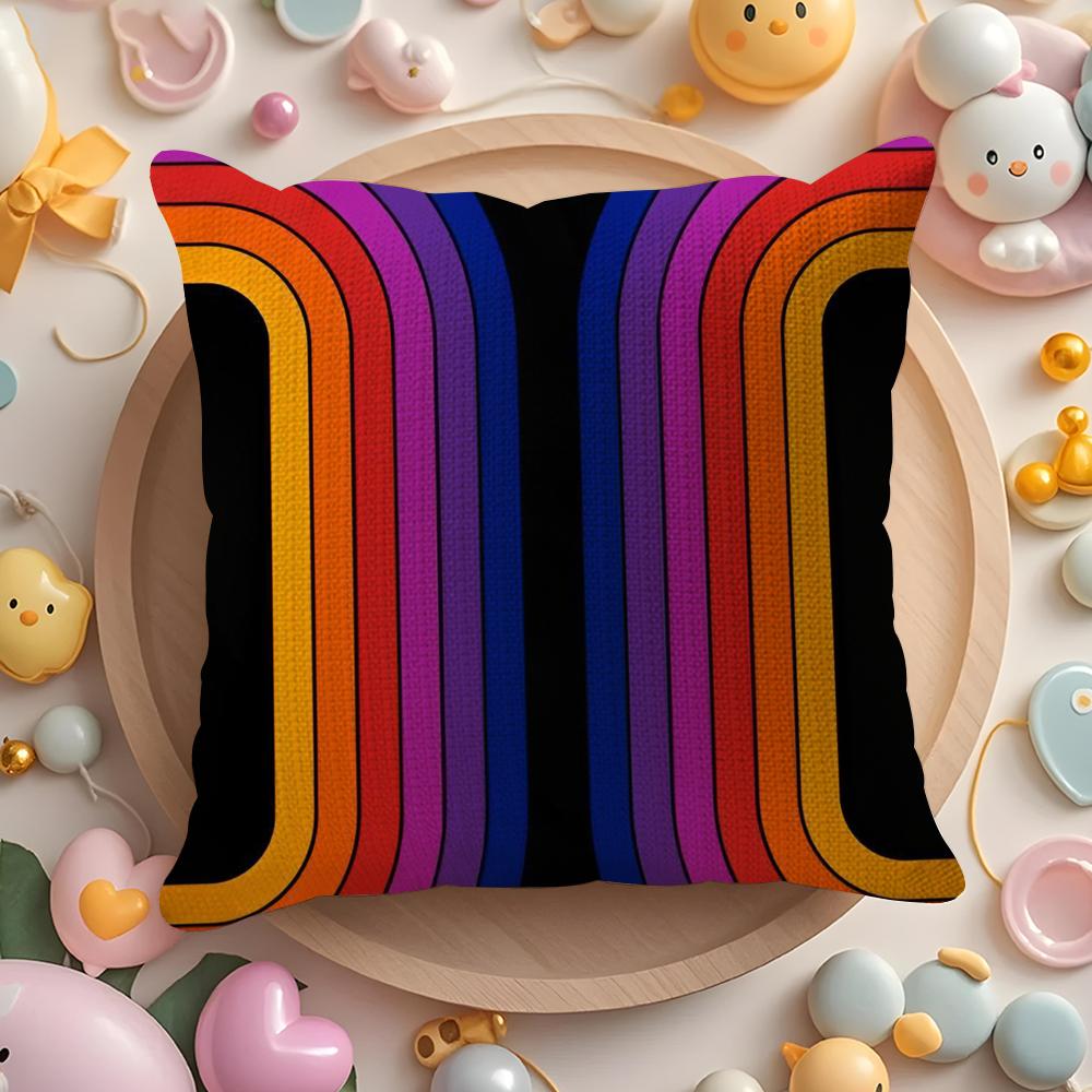 Orange Rainbow Personalized Decoration Series Pillow Case Sofa Living Room Bedroom Headboard Backrest Cushion Square Cushion