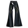 Women's 2025 Korean Flare Jeans High-waisted Niche Design Drape Horseshoe Pants Retro Street Style Baggy Jeans