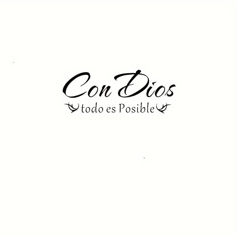 

With God All Things Are Possible Spanish Faith Car Stickers Waterproof Windshield Window Trunk Vinyl Auto Decals Decoration 10x20CM