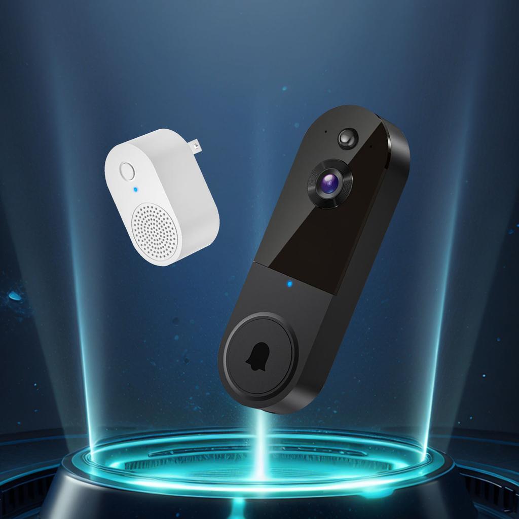 Smart Monitoring Doorbell with Mic & Speaker Night View Camera Waterproof Electronic Doorbell Camera for Home Safety Protection