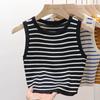 Summer Spring Striped Tank Tops Women Sleeveless Knitted T-Shirts Crop Tops Female Elastic Slim Casual Vests Pullover Camis