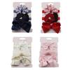 3Pcs/Ser Baby Girl Flower Bowknot Elastic Soft Headbands Hair Band Headwear