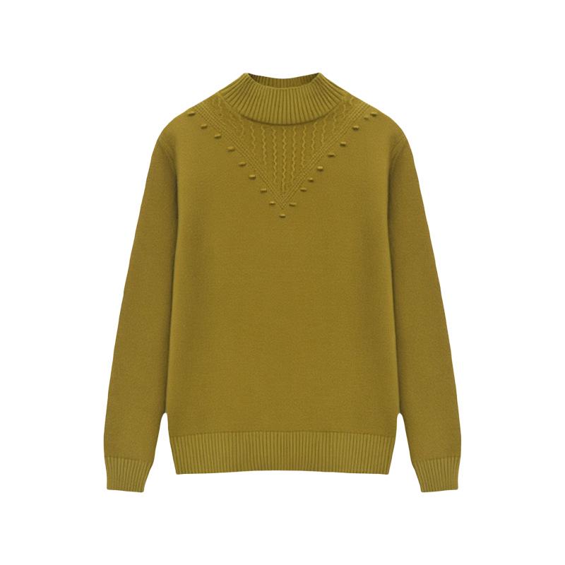 Women's Knitted Velvet Sweater: Loose-Fit, Round Neck, Long-Sleeve, One Size, for Middle-Aged & Elderly