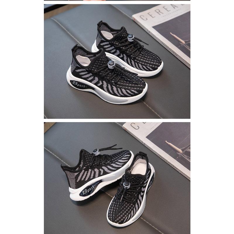 Children's New Spring and Autumn Girls Net Surface Breathable Flying Woven Shoes Boys Non-slip Soft Sole Sports Shoes Tide