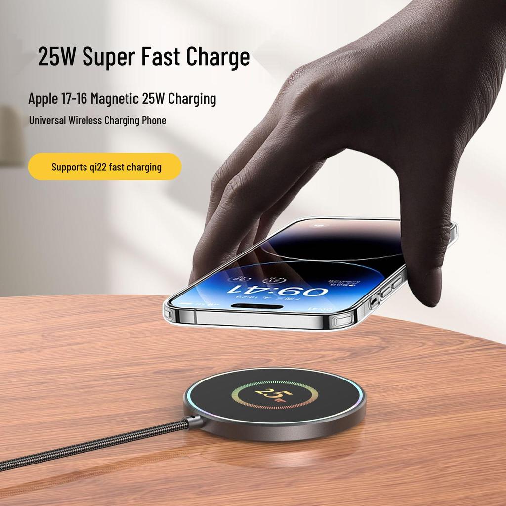 25W MagSafe Magnetic Wireless Charger for Apple, Huawei, Android - Car & Desktop Fast Charging