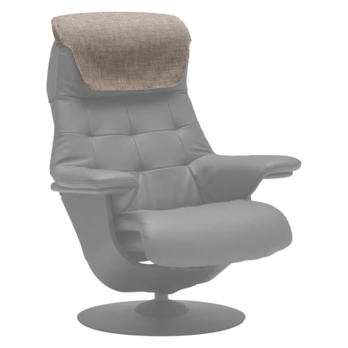 Genuine Karimoku Headrest Covers for The First, Brown Plain Weave Fabric, Compatible with RU72 Model (KR7250WOK)