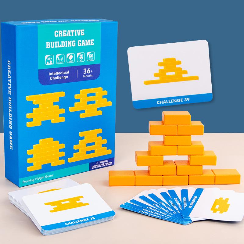 Creative Wooden Building Blocks for Kids - Fun Educational Stacking and Concentration Toys